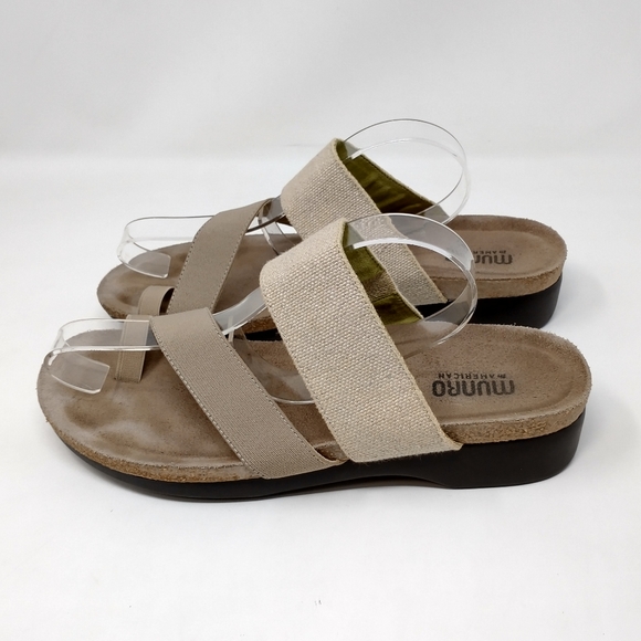 Munro Strappy Toe Loop Slip On Slide Sandals Women's Size 9WW - Picture 4 of 10